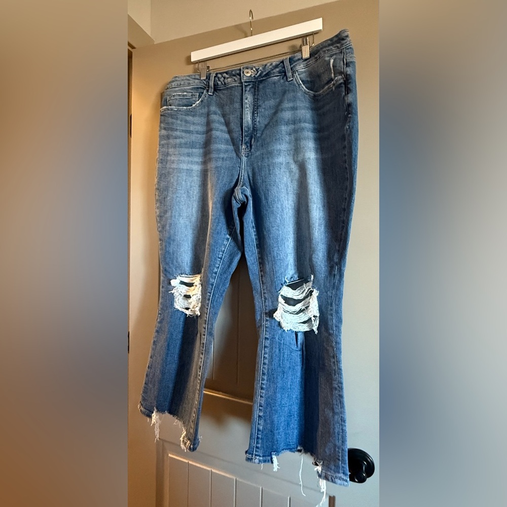 Distressed Blue Women's Jeans by Lovervet Size 24 Very Stretchy Material